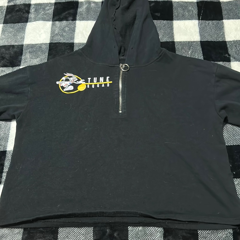 No Brand Medium Black Space Jam Quarter Zip-up Hoodie